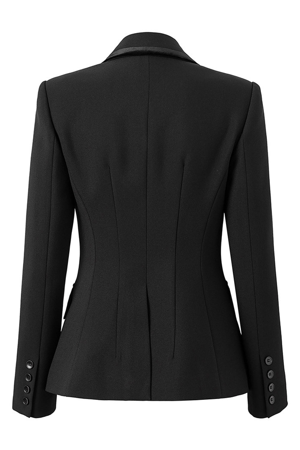 Sparkly Black Notched Lapel Double Breasted Women Prom Blazer with Rhinestones