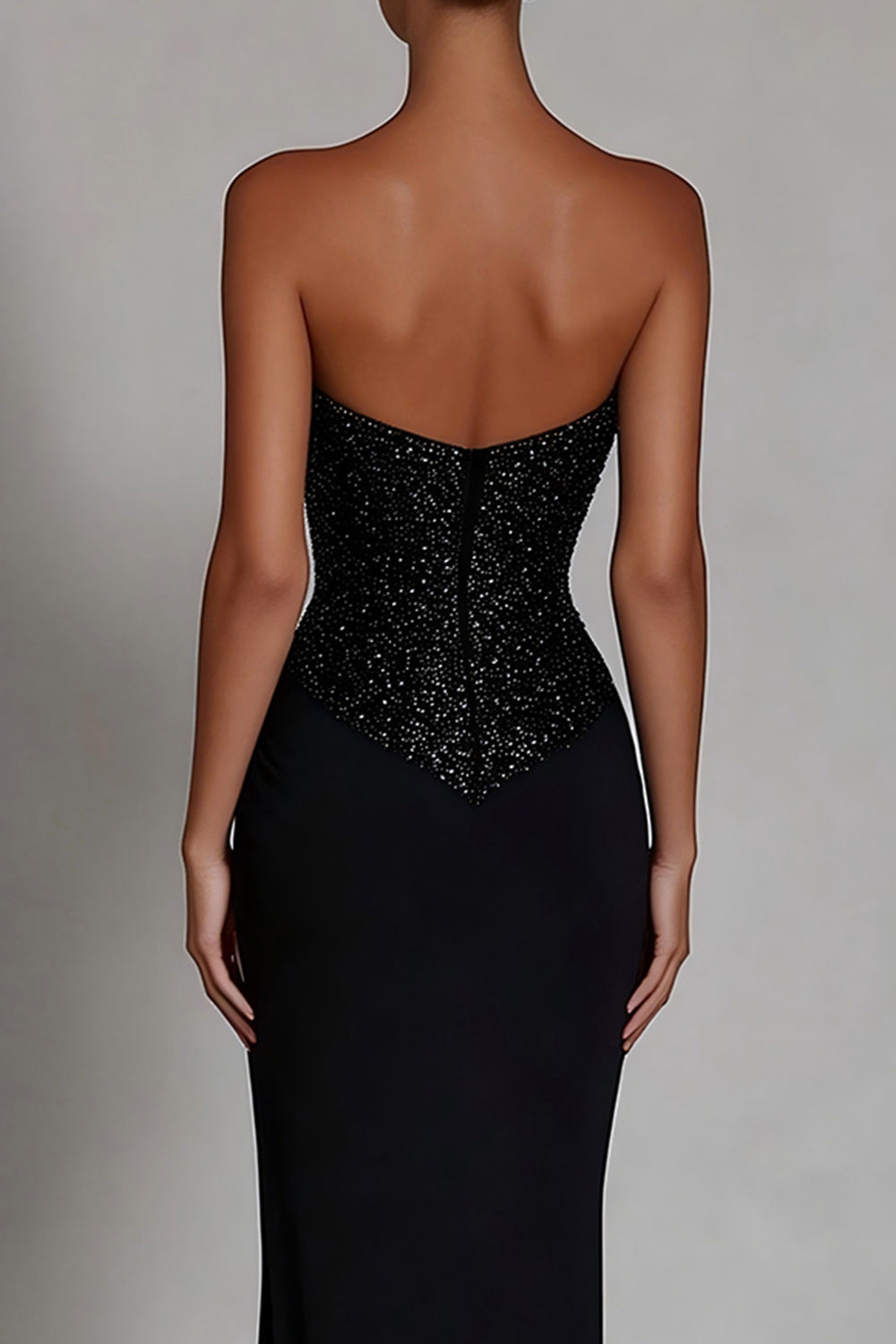 Sparkly Black Sweetheart Sequin Mermaid Long Wedding Guest Dress