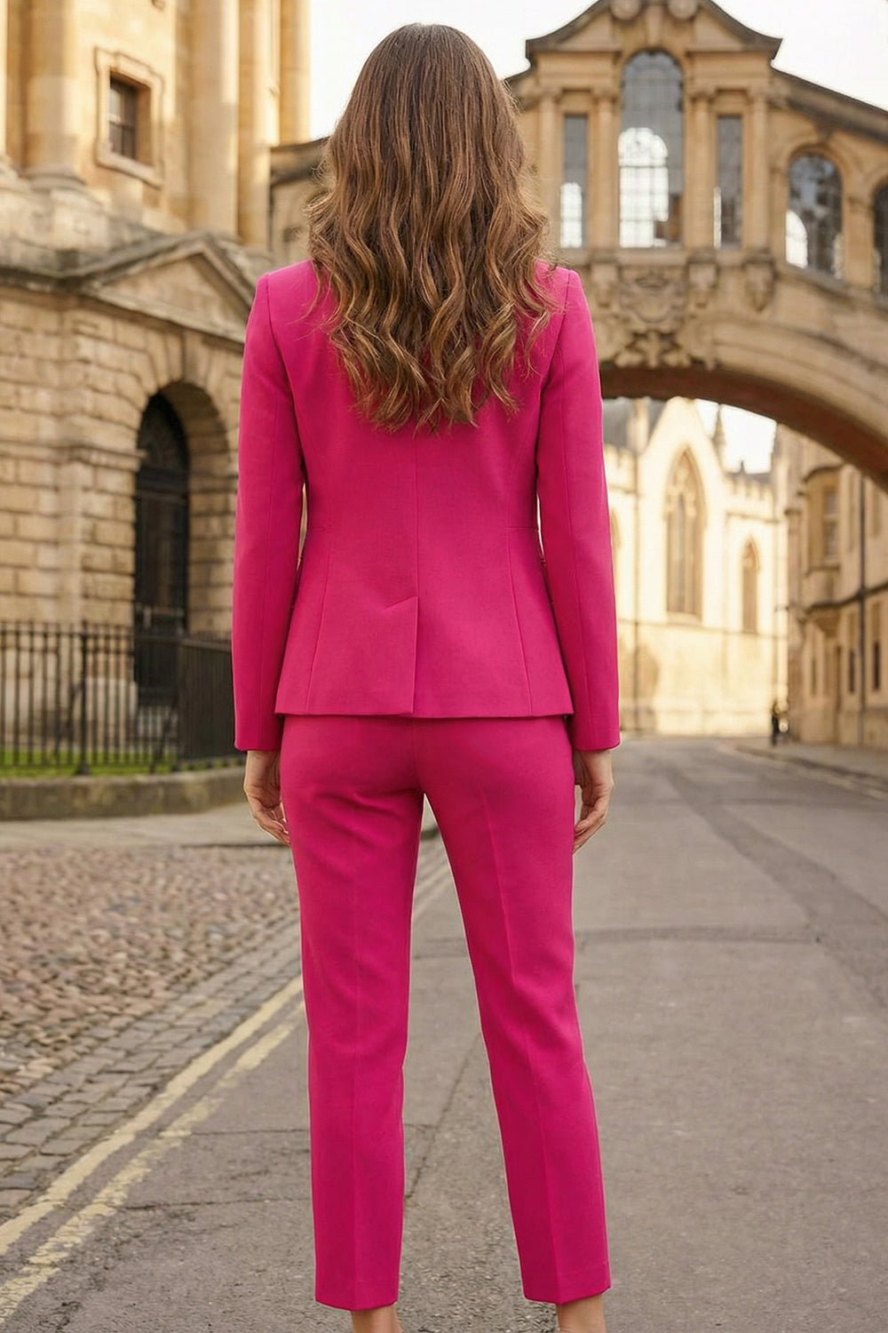 2 Piece Fuchsia Long Slim Fit Business Suits