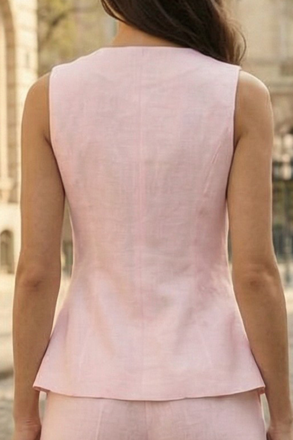 Ivory Round Neck 2 Piece Business Suits with Buttons