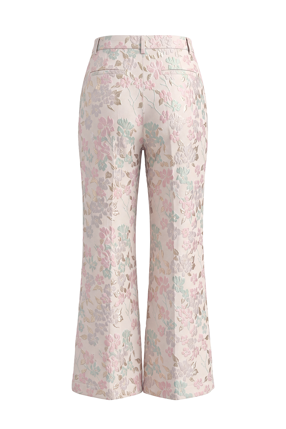 Floral 2 Piece Champagne Pink Peak Lapel Double Breasted Prom Suits