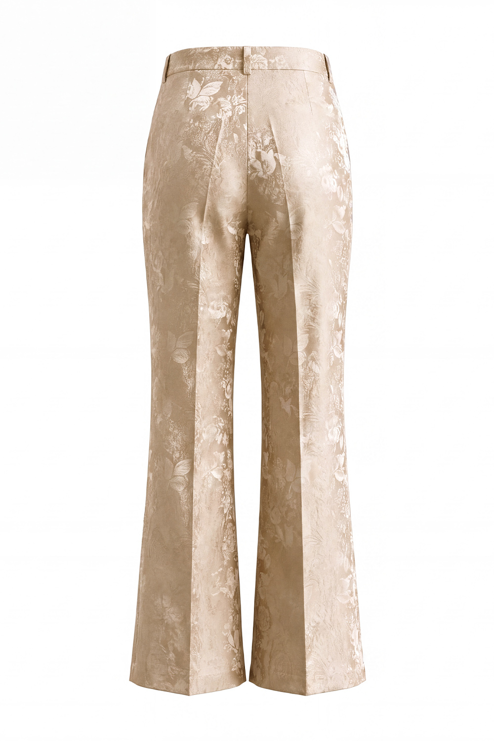 Shawl Lapel 2 Piece Floral Champagne Long Sleeve Party Suits with Bow