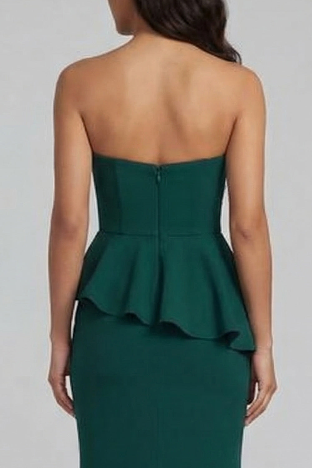 Dark Green Sweetheart Beaded Long Wedding Guest Dress with Slit