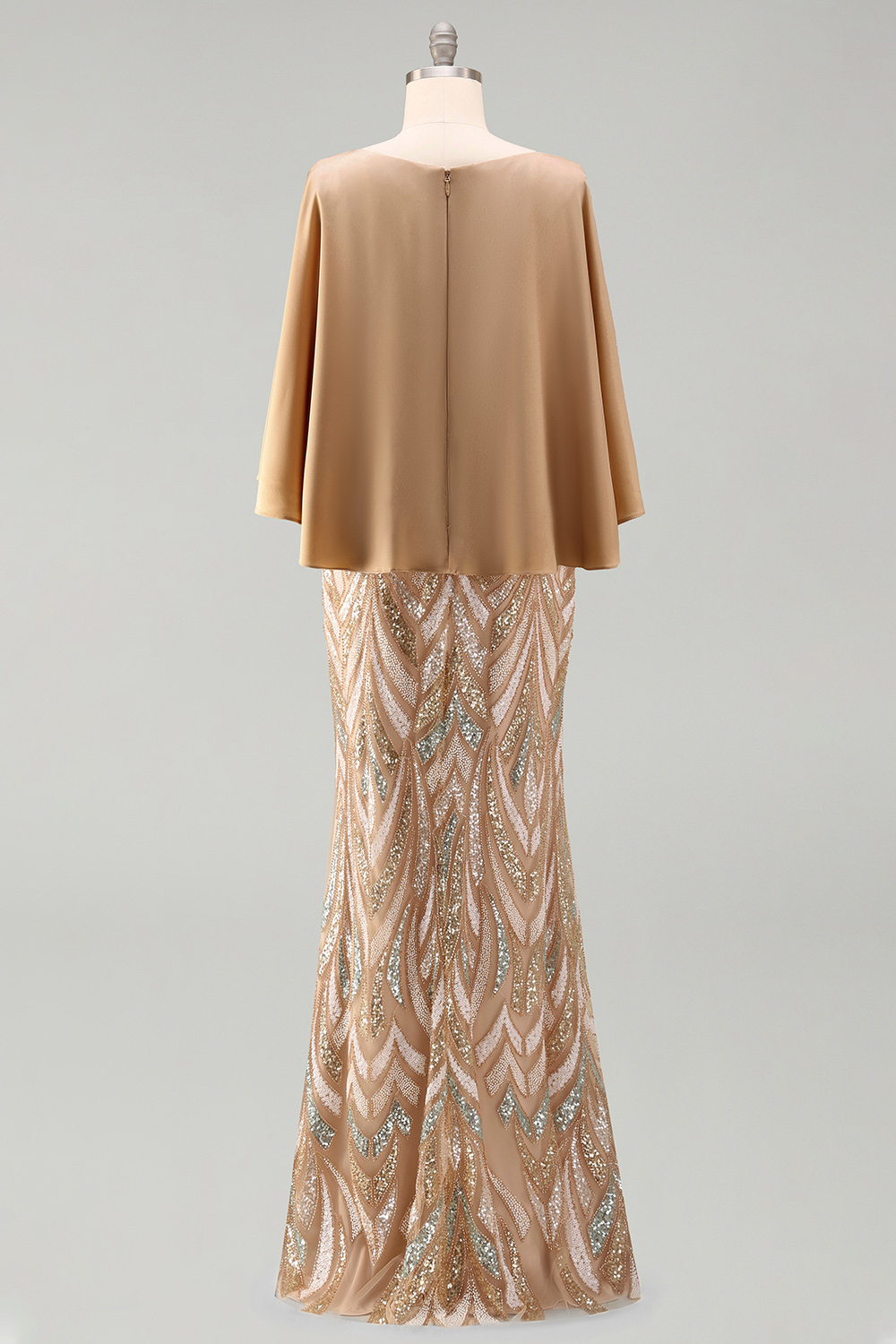 Sparkly Mermaid Champagne Sequins Long Evening Dress
