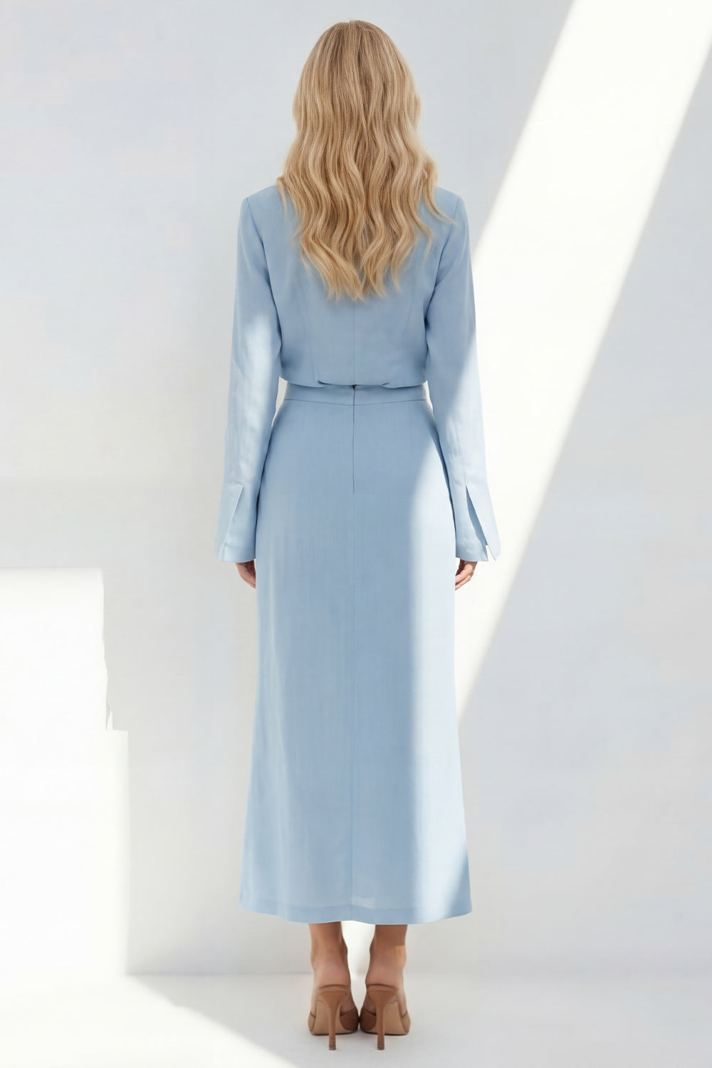 Yellow 2 Piece Long Sleeves Notched Lapel Business Suits