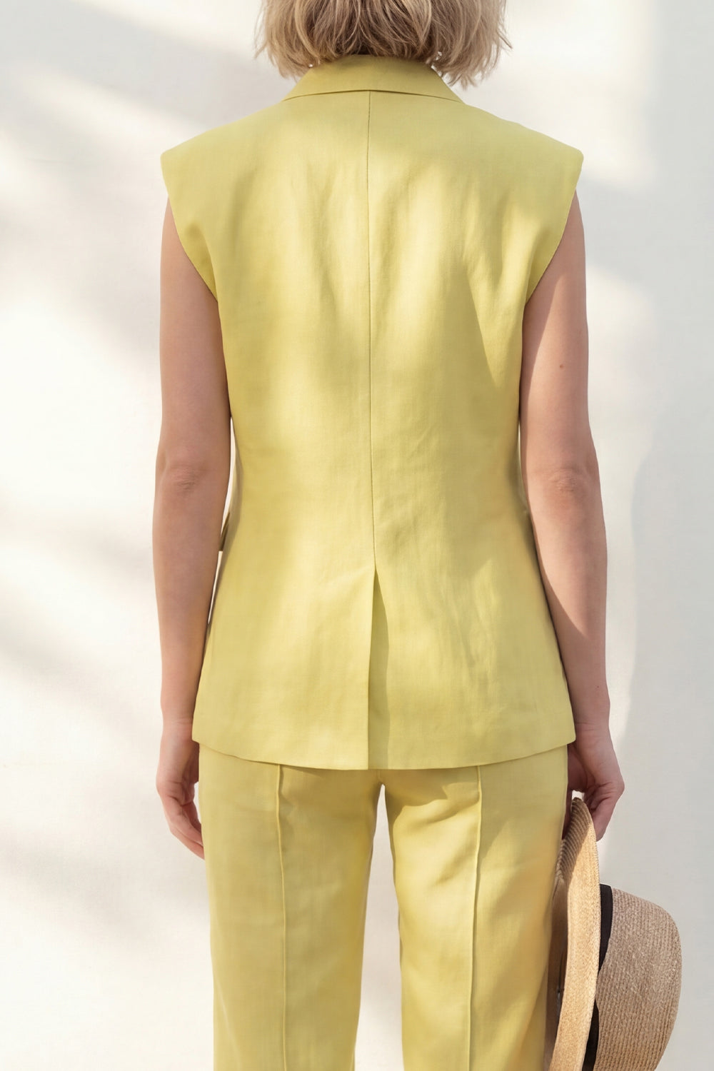 2 Piece Yellow Shawl Lapel One Button Wide Leg Business Suits