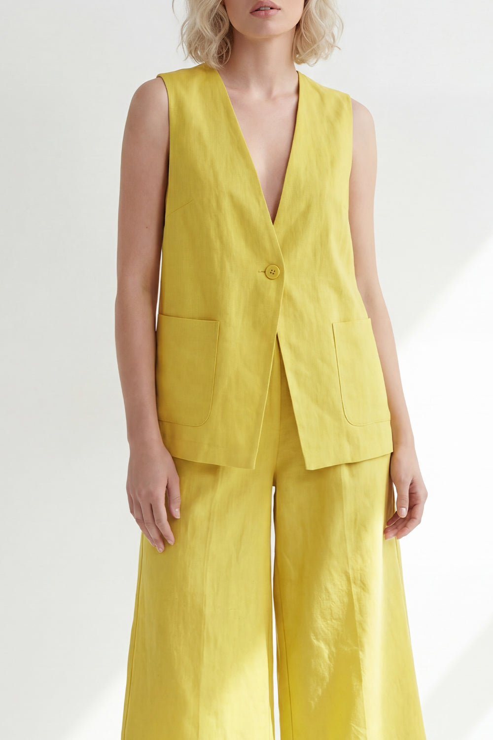 Butter Yellow 2 Piece One Button Business Suits