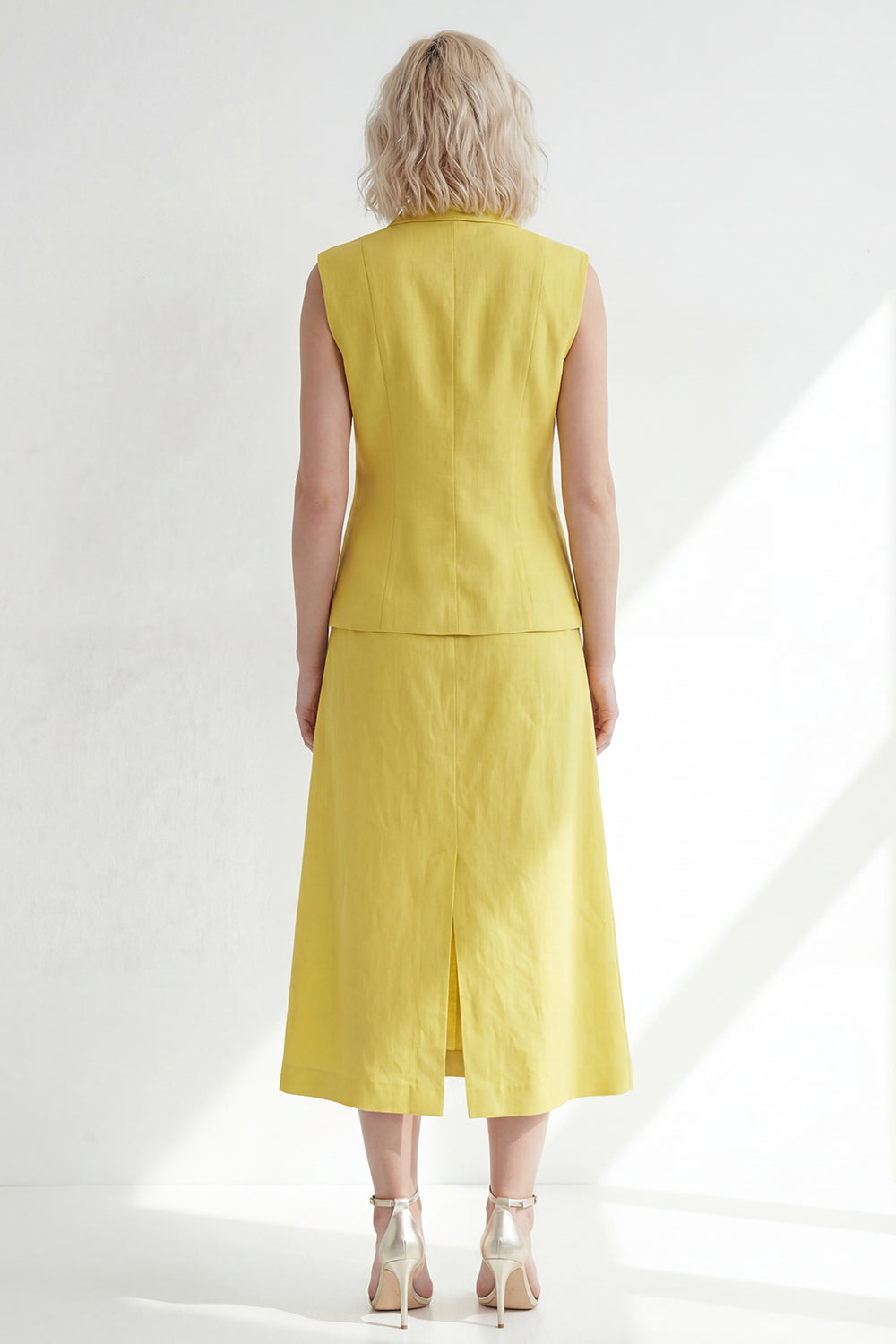 Butter Yellow 2 Piece Notched Lapel One Button Business Suits with Pockets