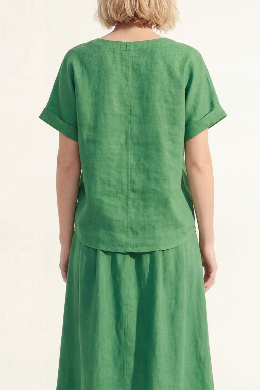 Green V-Neck 2 Piece Long Business Suits with Sleeves