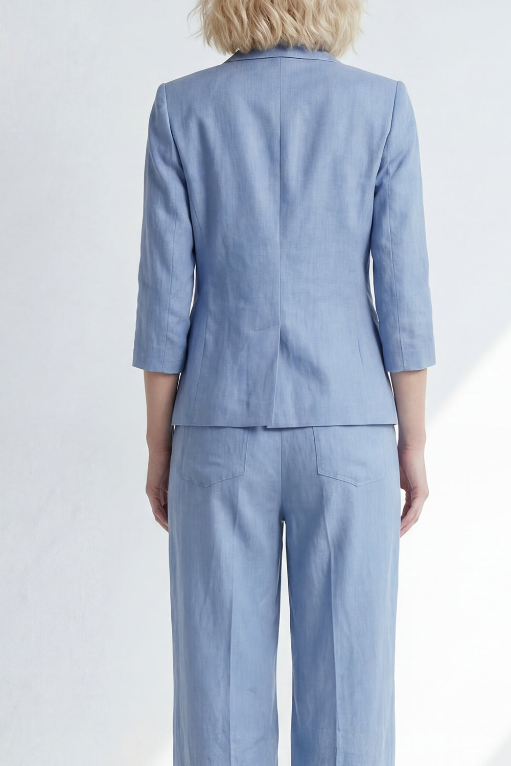 Dusty Blue 2 Piece Notched Lapel One Button Business Suits with Pockets