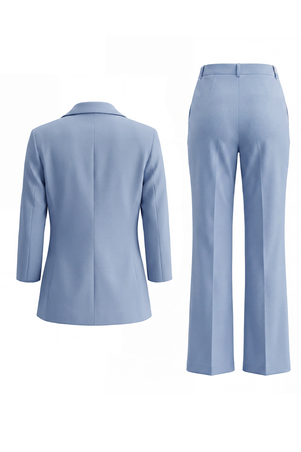 Dusty Blue 2 Piece Notched Lapel One Button Business Suits with Pockets