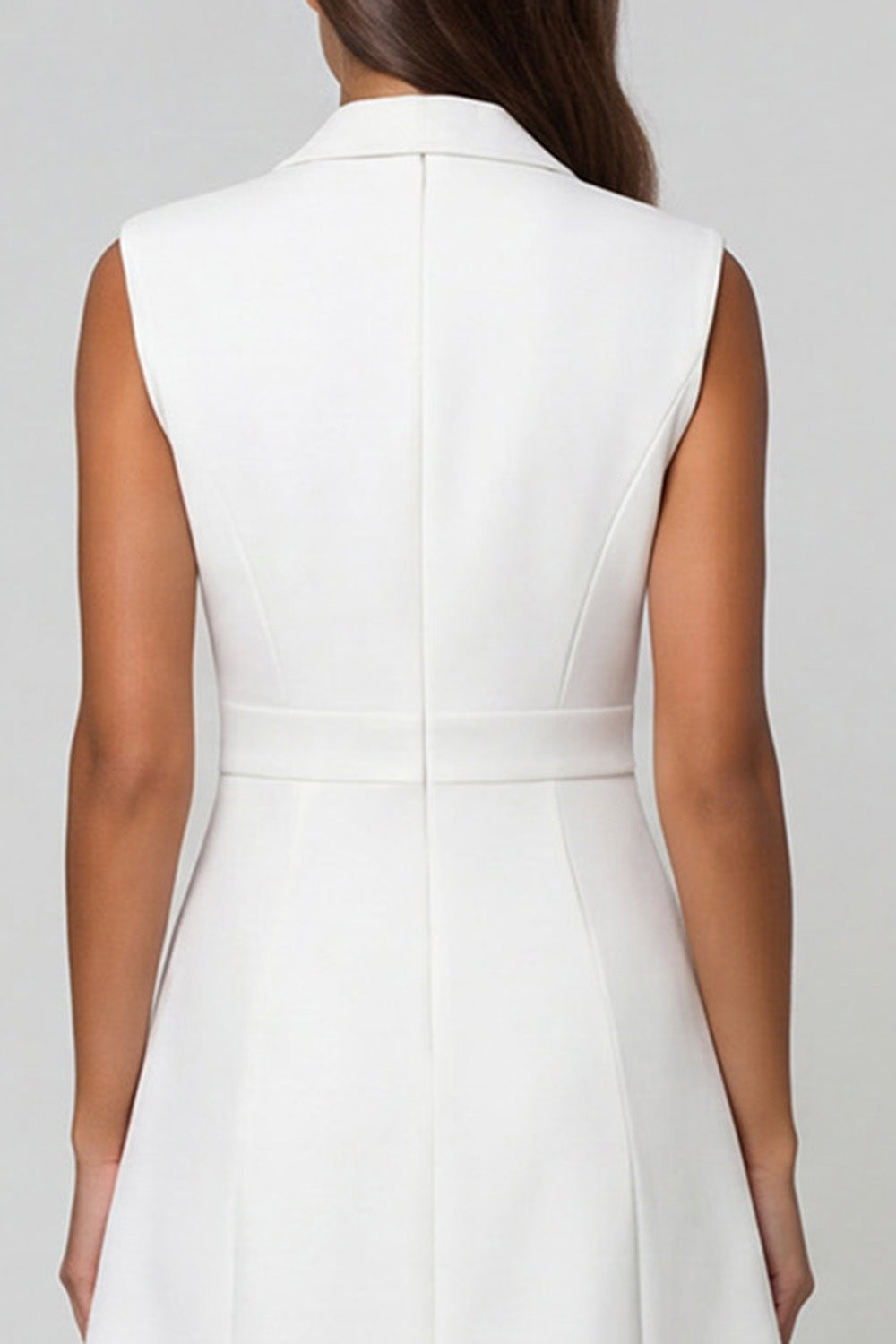 White A Line Single Breasted Notched Lapel Short Blazer Dress