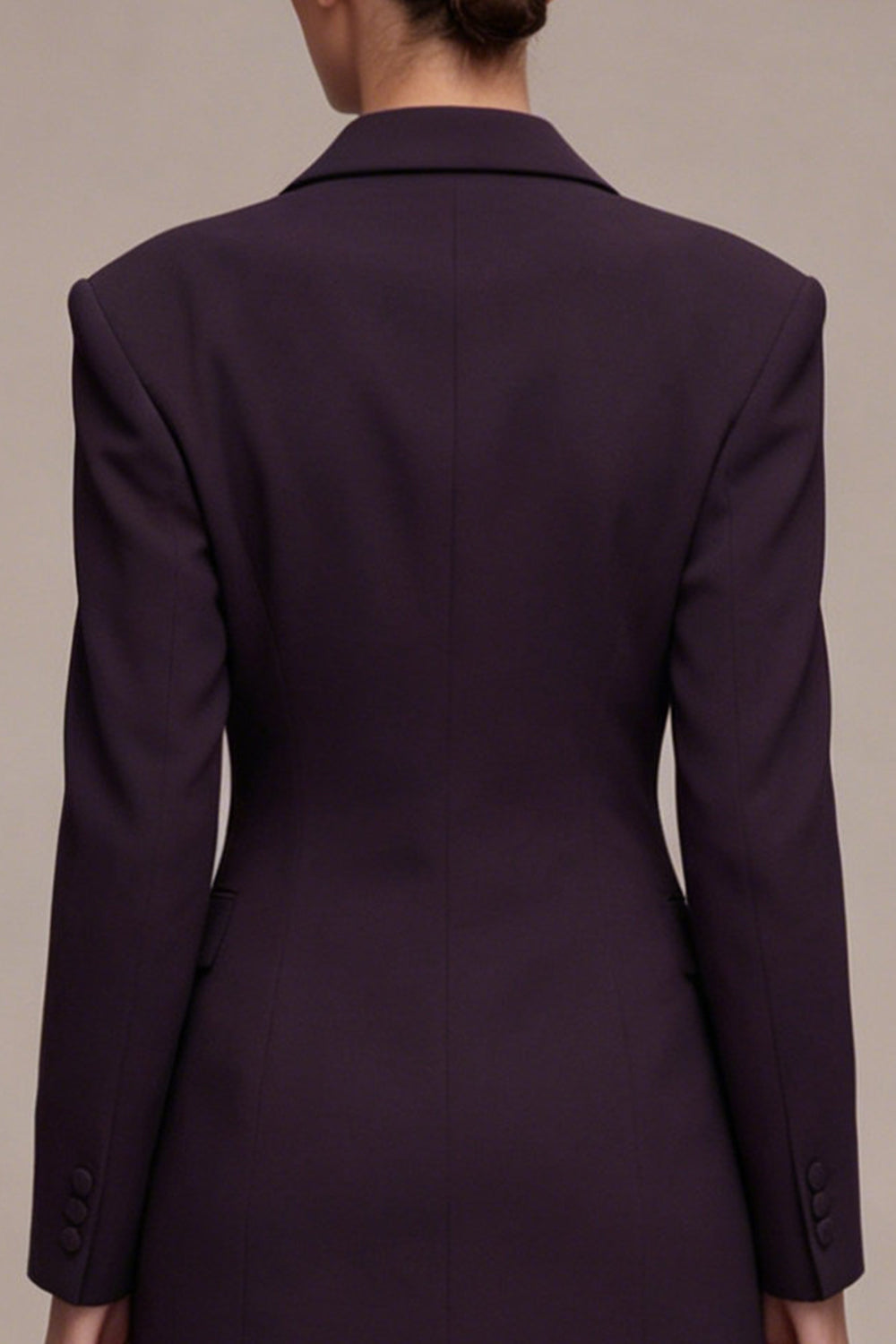 Black Peak Lapel Single Breasted Short Blazer Dress with Sleeves