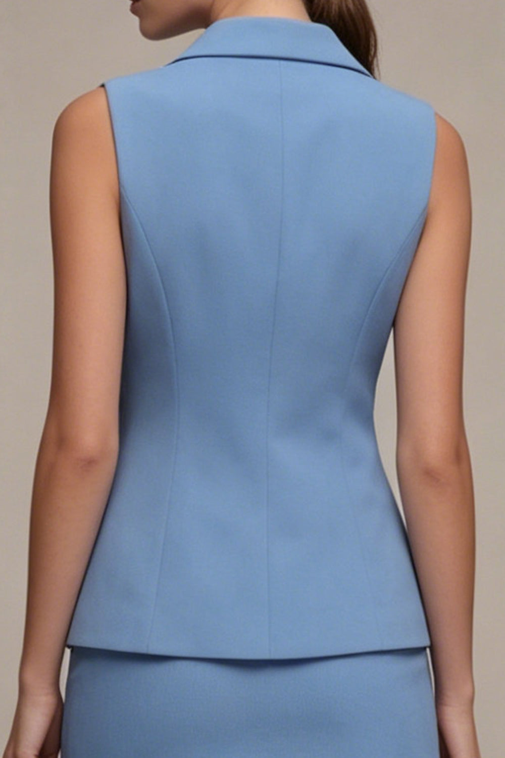 Steel Blue 2 Piece Notched Lapel One Button Short Business Suits