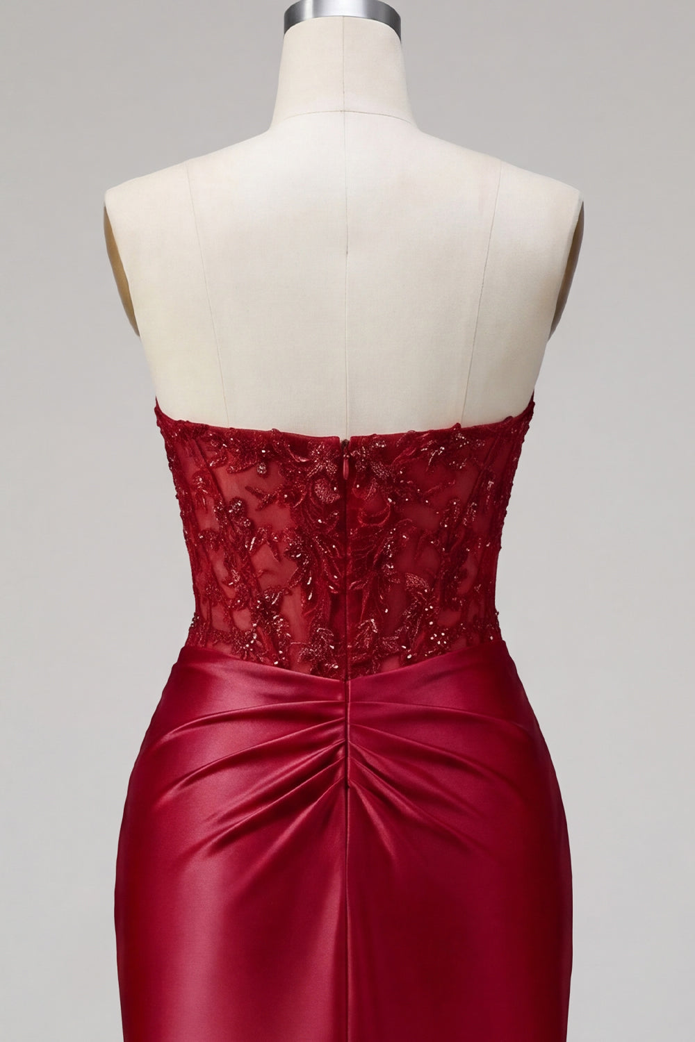 Sparkly Red Corset Strapless Tight Mini Homecoming Dress with Appliques