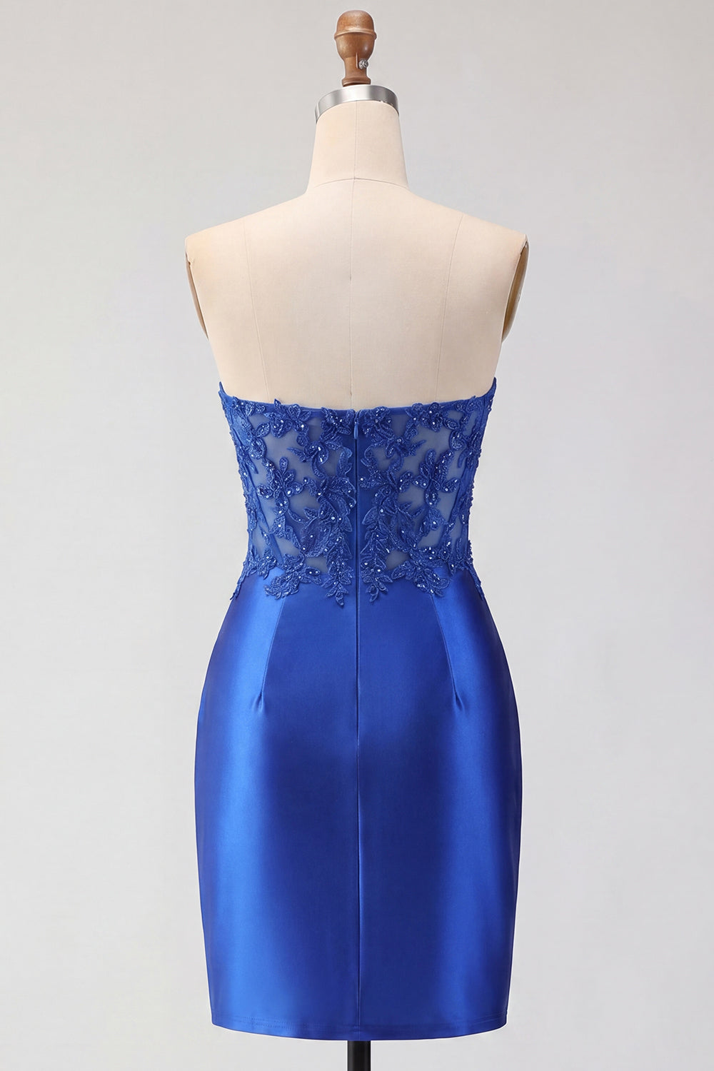 Sparkly Red Corset Strapless Tight Mini Homecoming Dress with Appliques