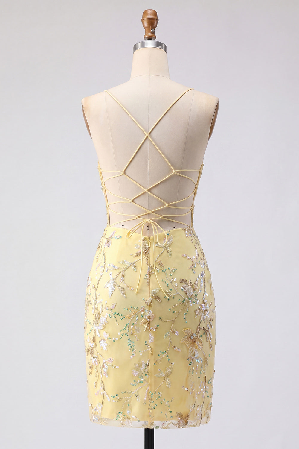 Sparkly Pink Corset Floral Bodycon Spaghetti Straps Short Homecoming Dress