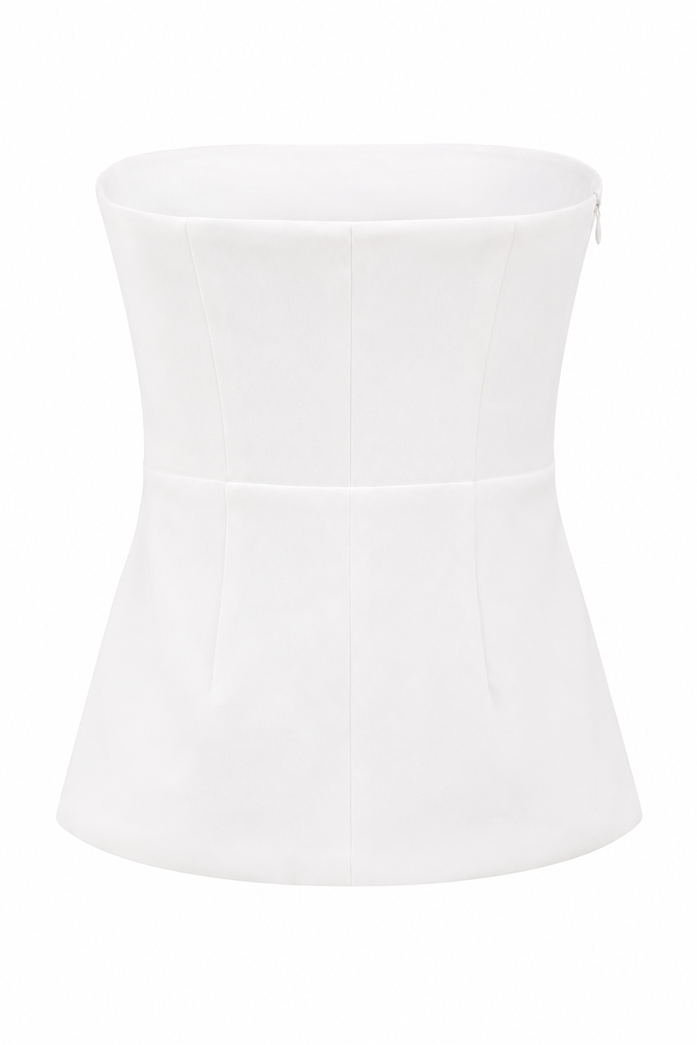 2 Piece White Strapless Double Breasted Business Suits with Pockets