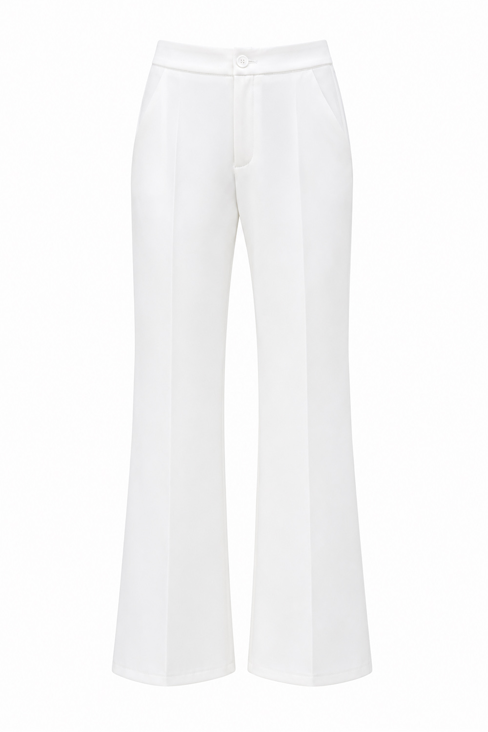 2 Piece White Strapless Double Breasted Business Suits with Pockets