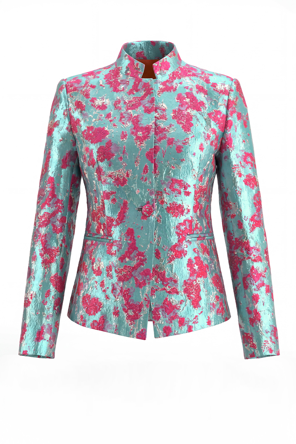 2 Piece Dusty Blue Floral Lapel Prom Suits