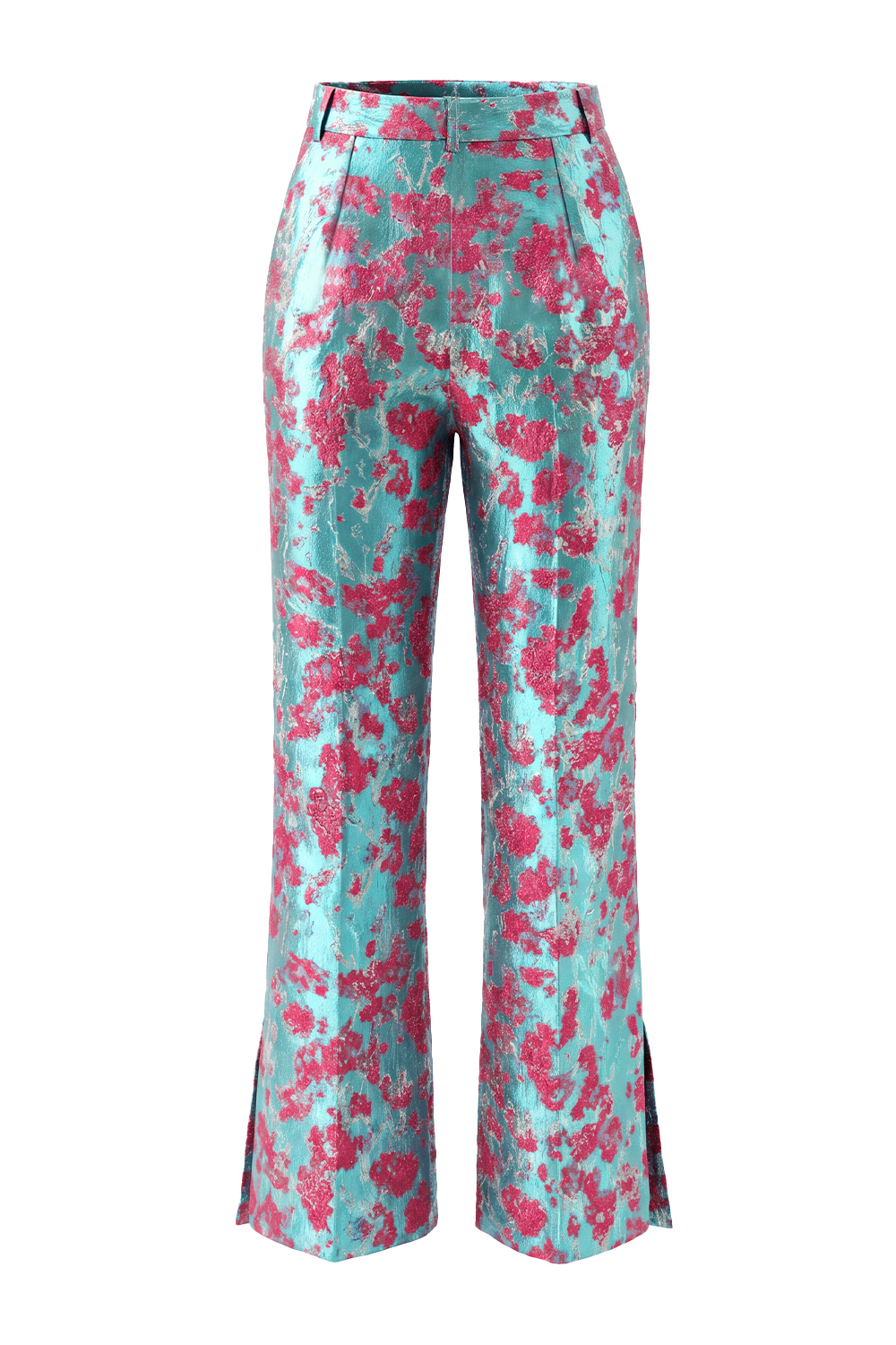 2 Piece Dusty Blue Floral Lapel Prom Suits
