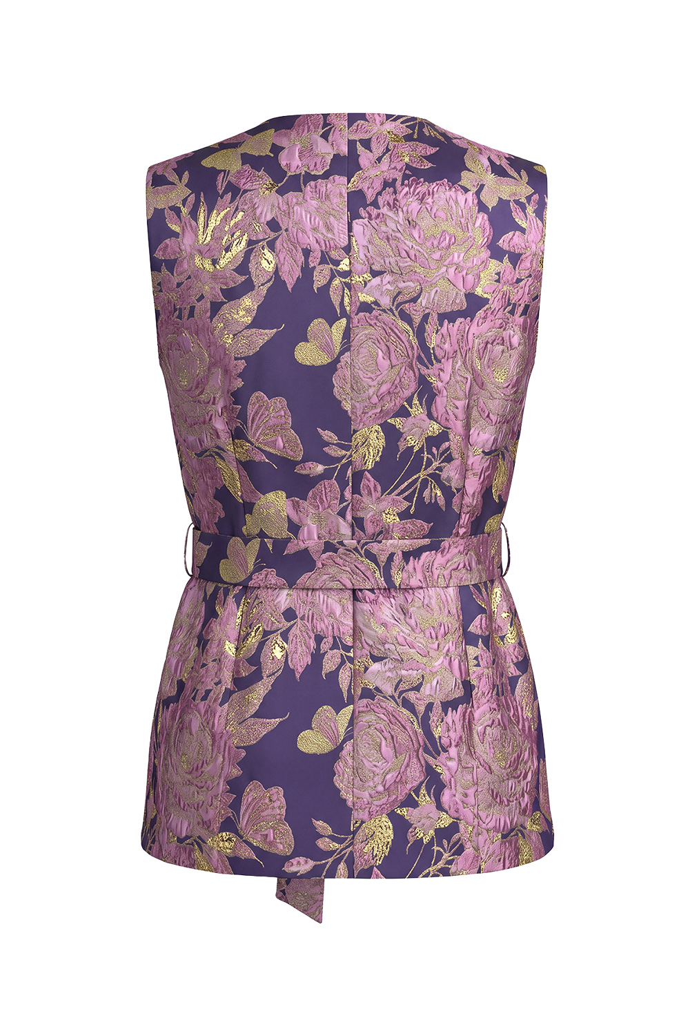 2 Piece Sage Green Floral V-Neck Vest Prom Suits with Sash
