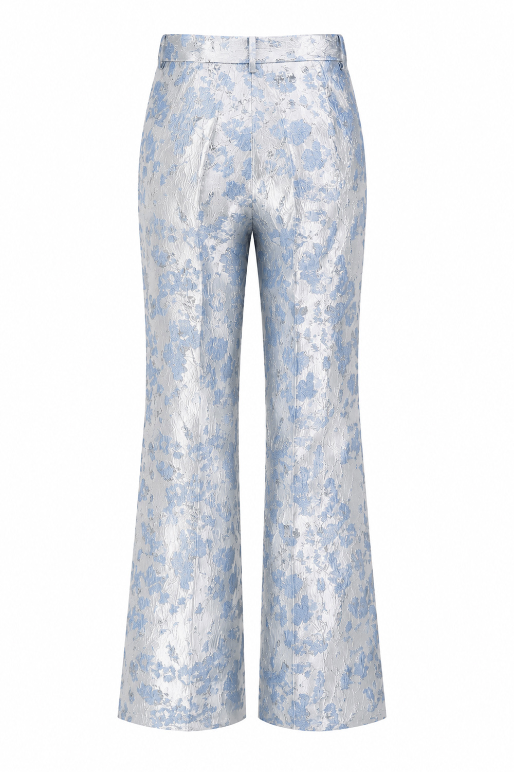2 Piece Peacock Blue Peak Lapel Double Breasted Floral Prom Suits