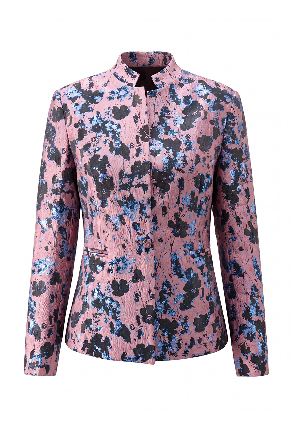 2 Piece Dusty Blue Floral Lapel Prom Suits