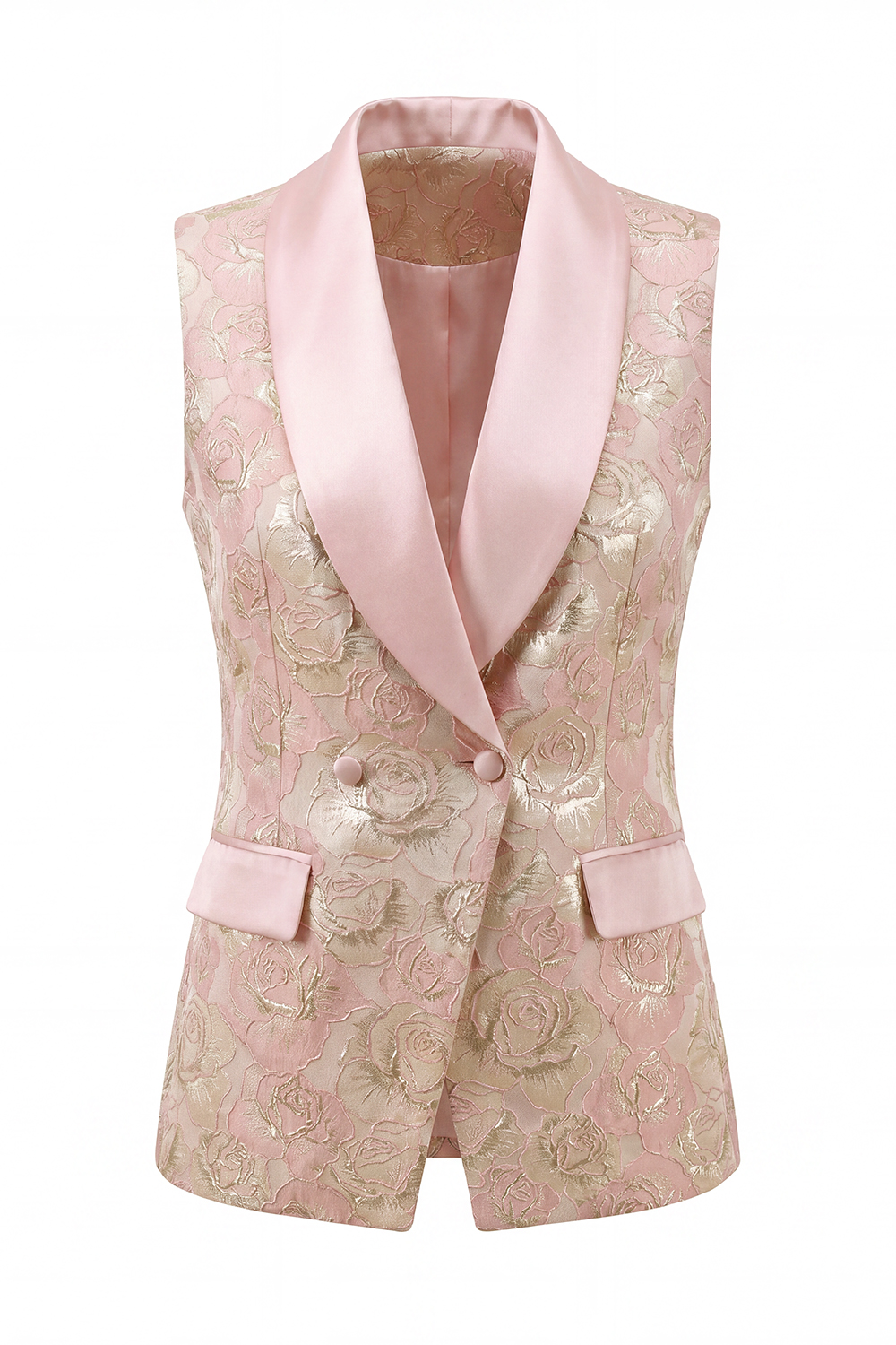 Floral 2 Piece Black Shawl Lapel Double Breasted Prom Suits with Pockets