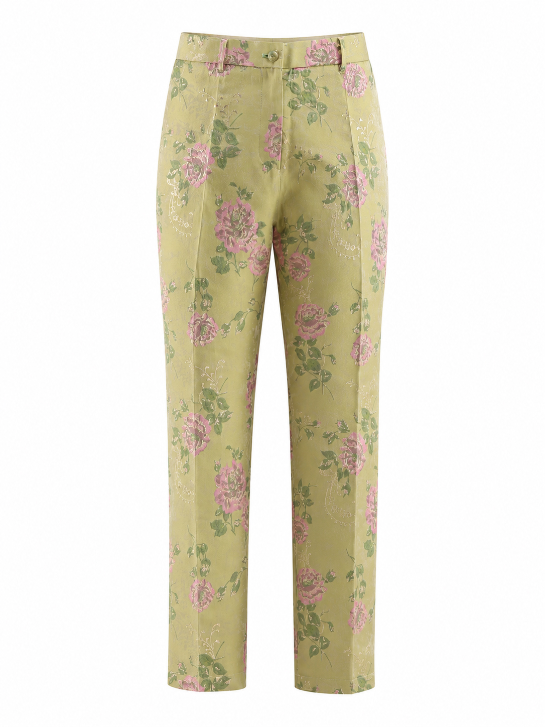 Sage Green Floral Shawl Lapel 2 Piece One Button Prom Suits