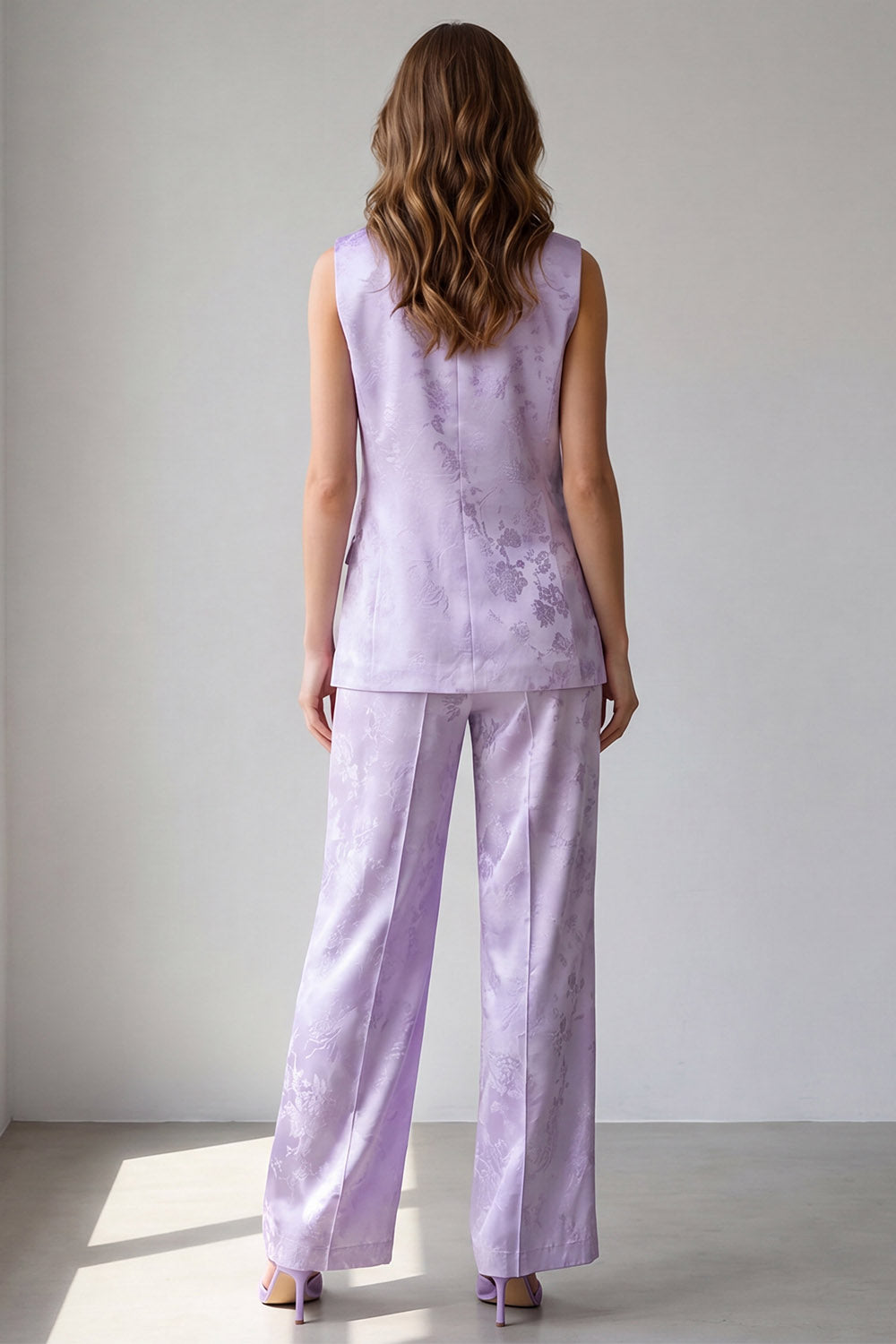 Lilac 2 Piece One Button Notched Lapel Business Suits