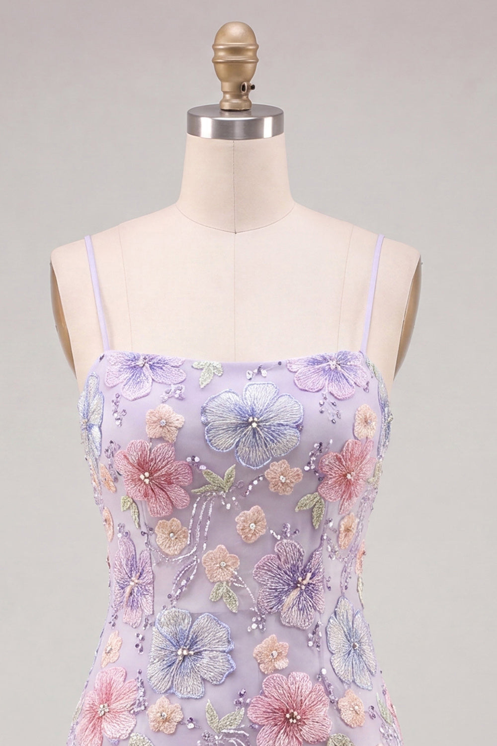 Floral Light Green Beaded Tight Short Homecoming Dress