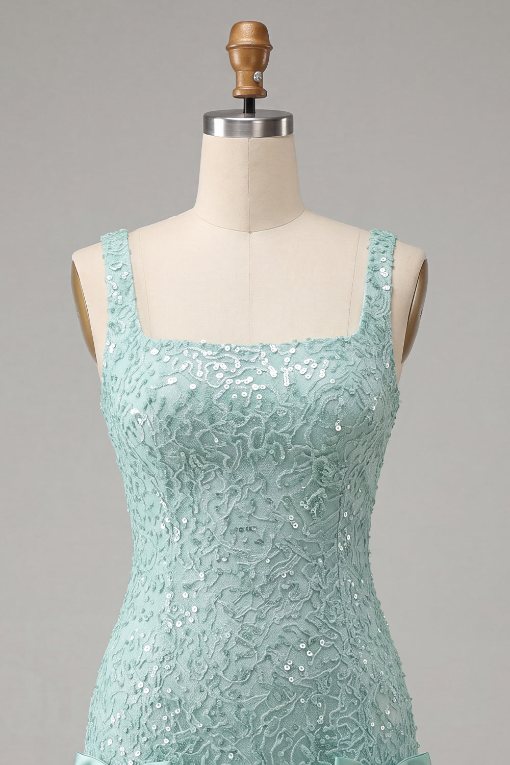 Sparkly Champagne Sequin Tight Short Homecoming Dress with Bows