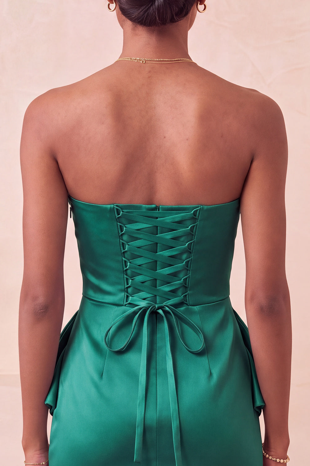 Dark Green Ruched Tight Strapless Short Homecoming Dress with Beading
