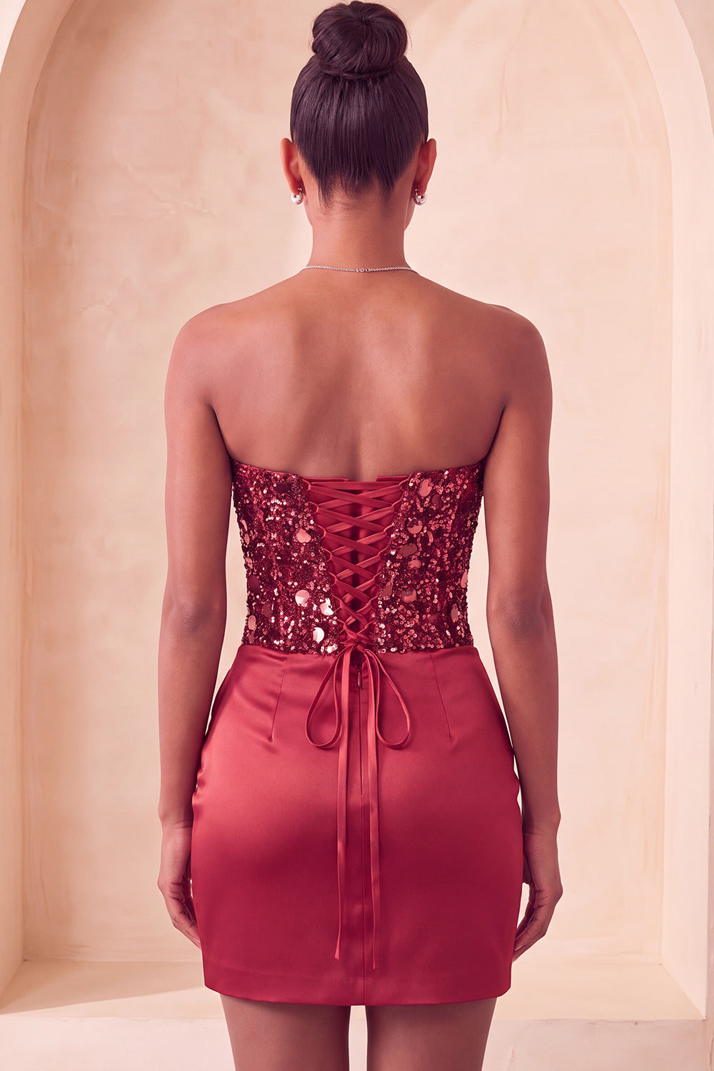 Sparkly Red Sequin Ruched Sweetheart Tight Short Homecoming Dress