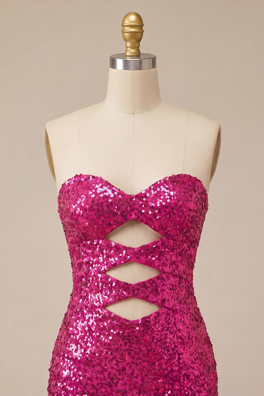 Sparkly Silver Sequin Keyhole Tight Short Homecoming Dress with Slit