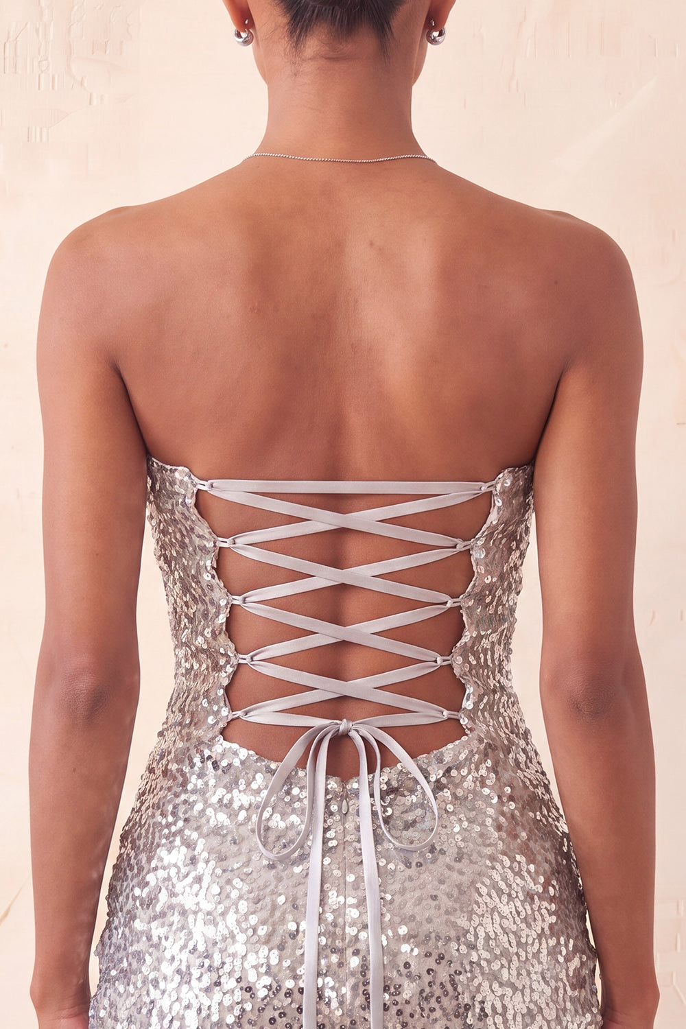 Sparkly Silver Sequin Keyhole Tight Short Homecoming Dress with Slit