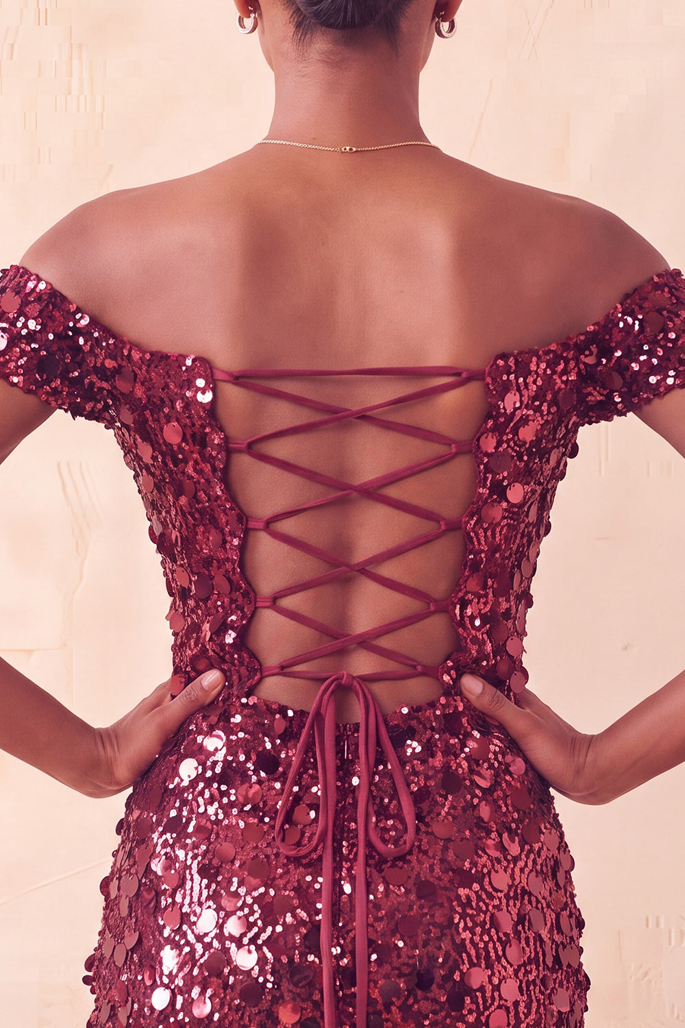 Sparkly Red Sequin Off The Shoulder Short Tight Homecoming Dress