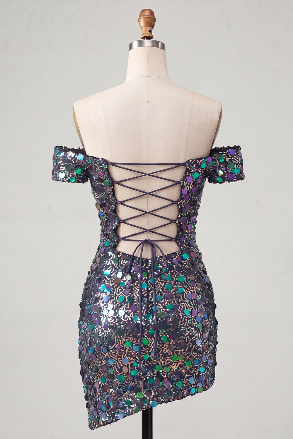 Sparkly Red Sequin Off The Shoulder Short Tight Homecoming Dress