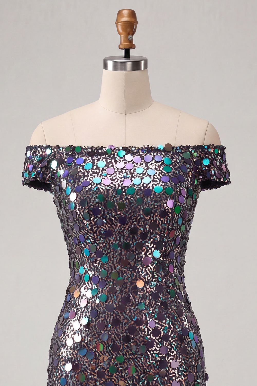 Sparkly Red Sequin Off The Shoulder Short Tight Homecoming Dress