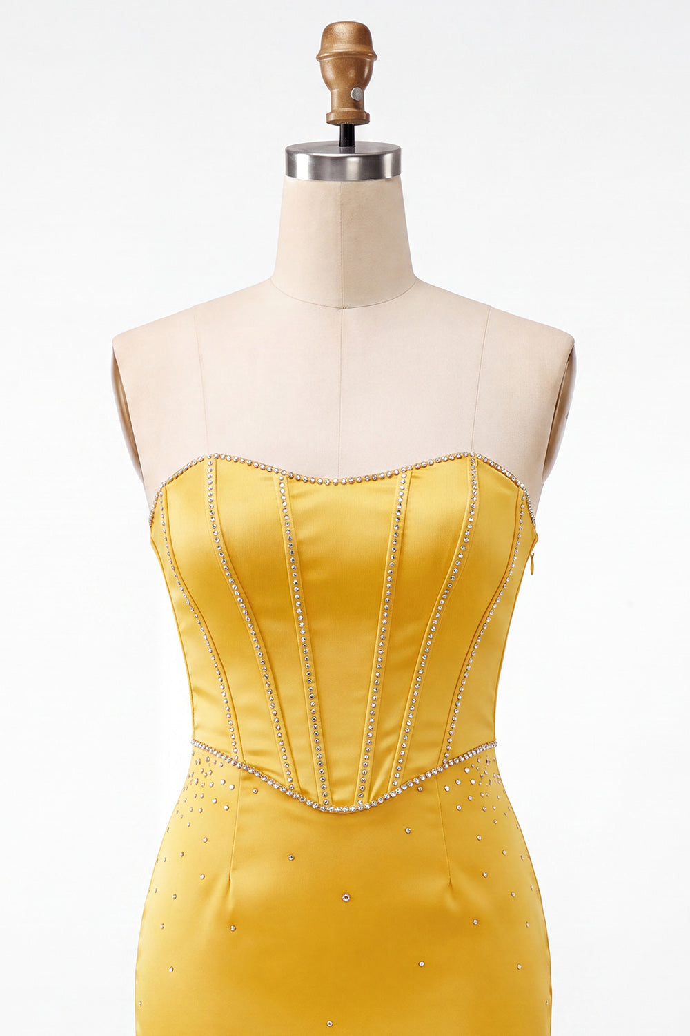 Lake Blue Satin Beaded Ruffled Tight Short Corset Homecoming Dress