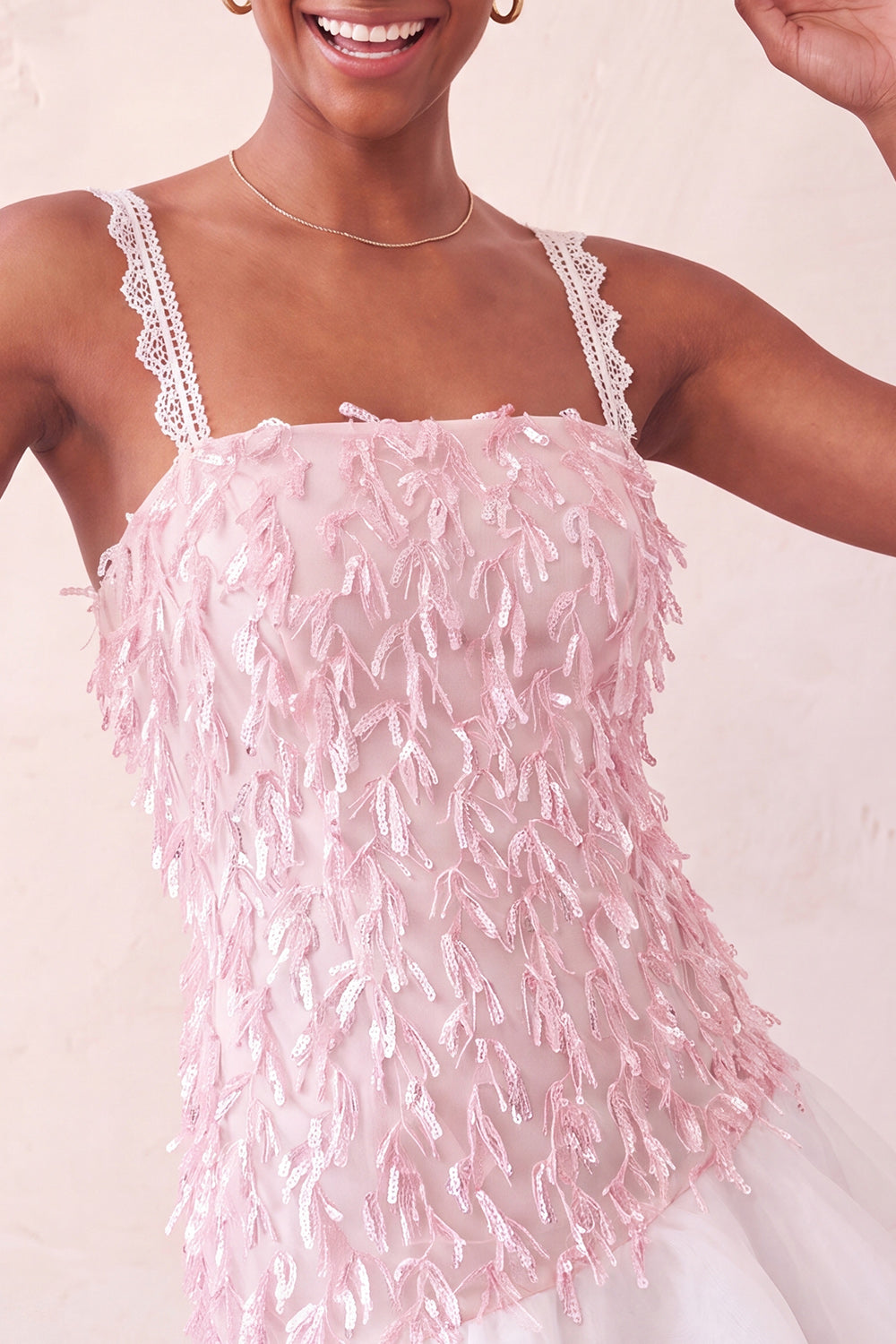 Chocolate Appliqued Ruffled A-Line Short Homecoming Dress with Lace