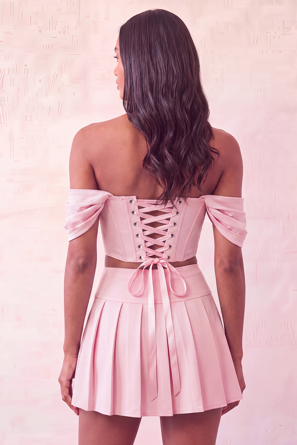 Light Pink Corset Ruched A-Line Short Homecoming Dress with Beading