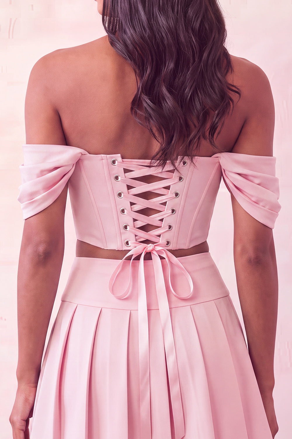 Light Pink Corset Ruched A-Line Short Homecoming Dress with Beading