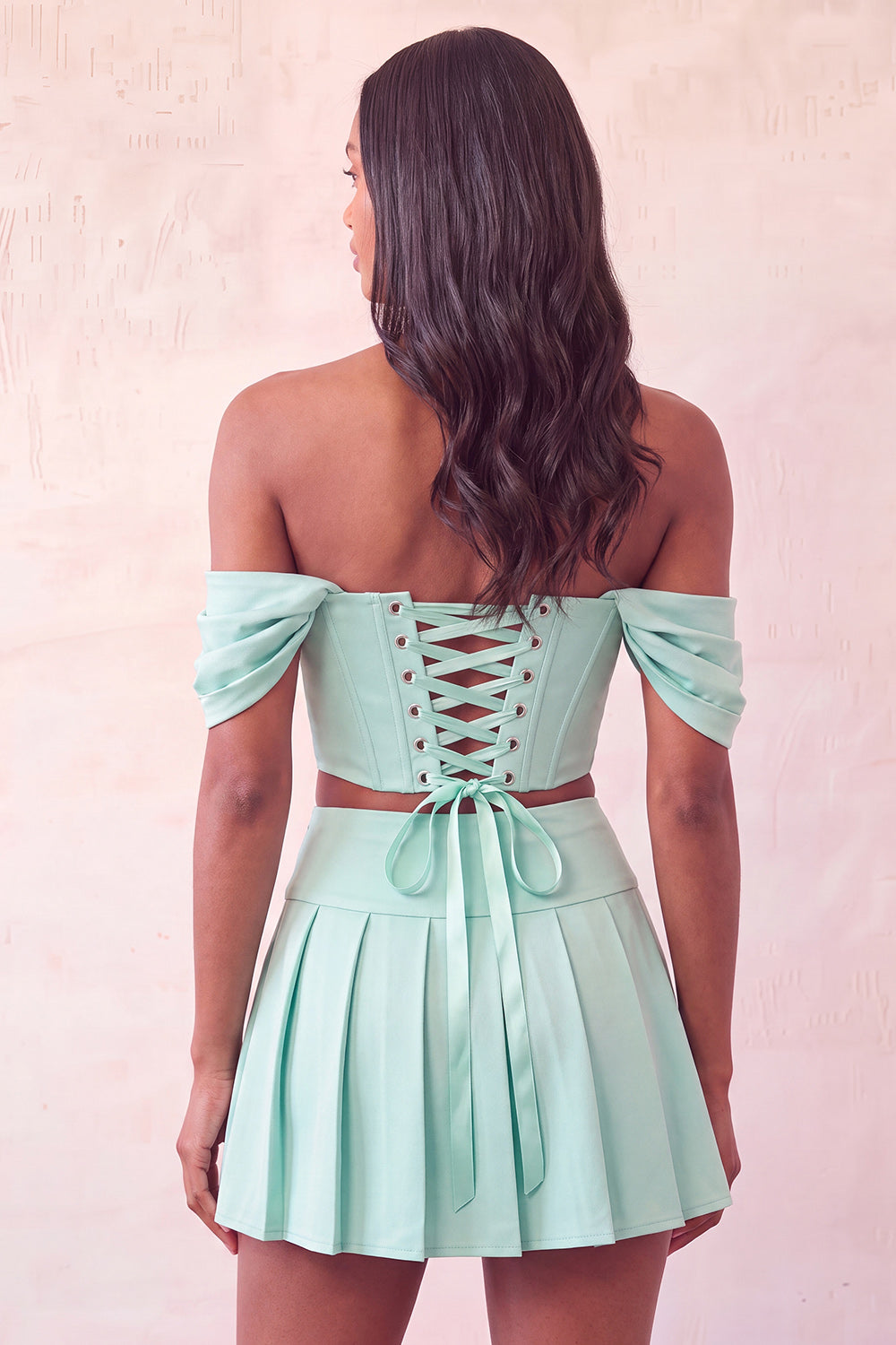 Light Pink Corset Ruched A-Line Short Homecoming Dress with Beading
