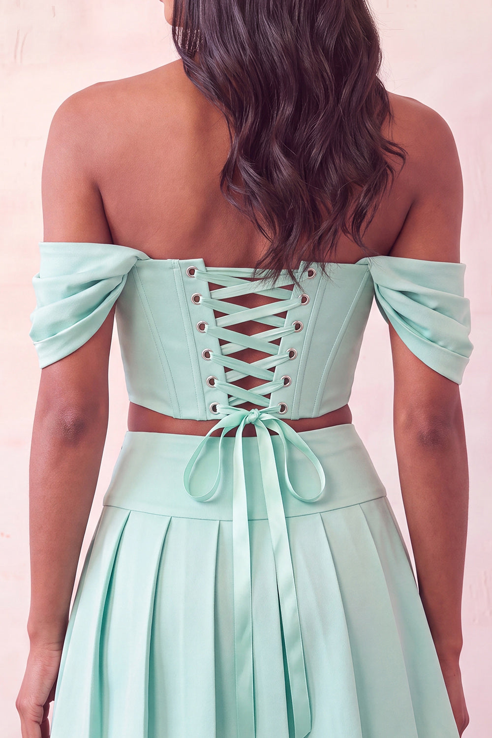 Light Pink Corset Ruched A-Line Short Homecoming Dress with Beading
