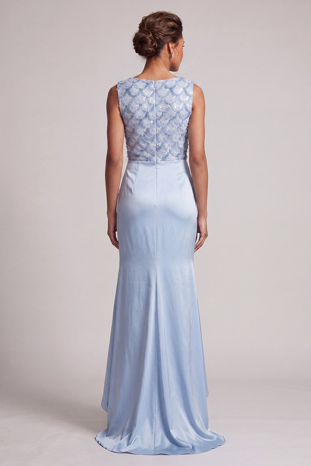 Sparkly Light Green Ruched Mermaid Long Evening Dress