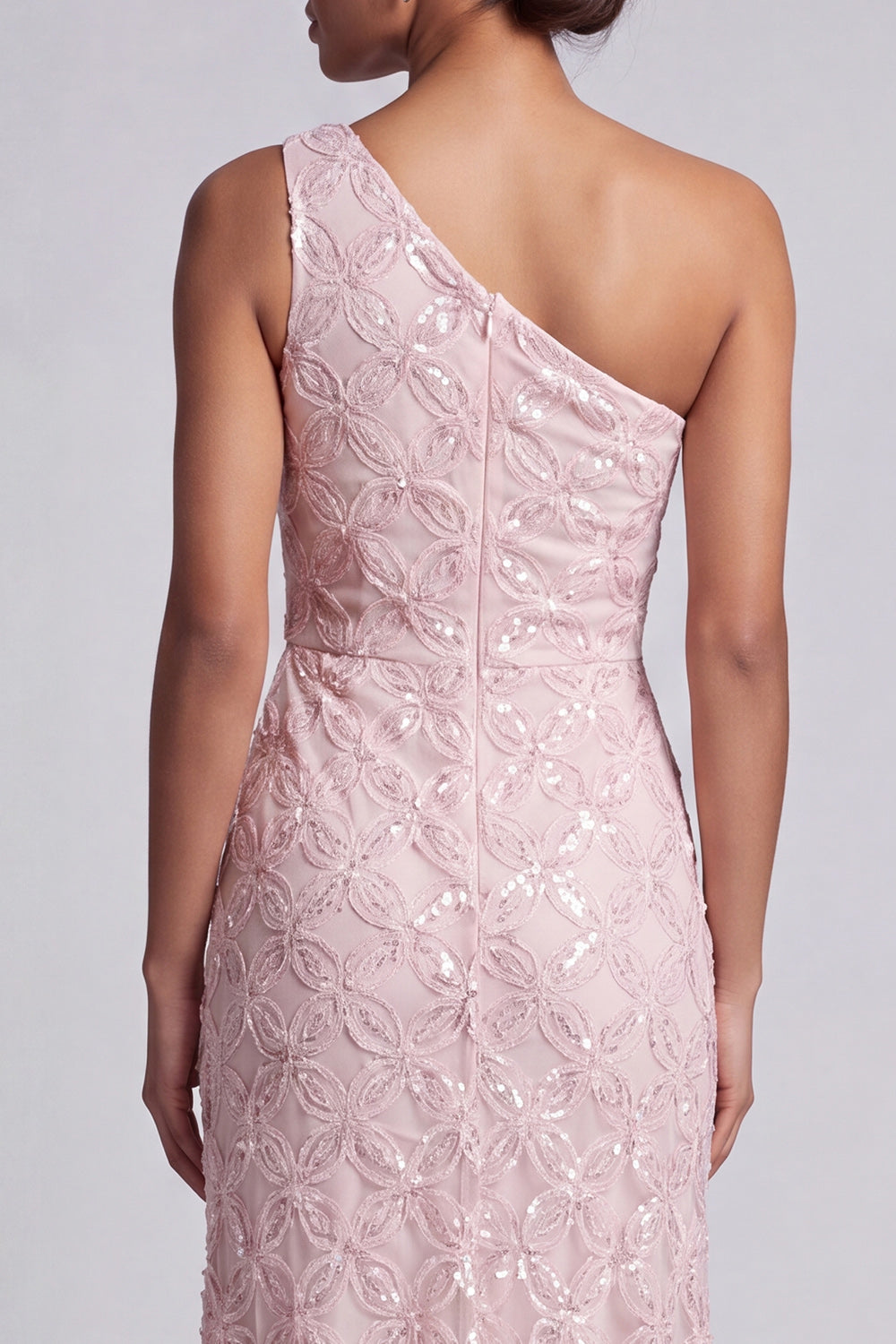 Pink Sparkly Mermaid Sequin Long Formal Dress with Keyhole