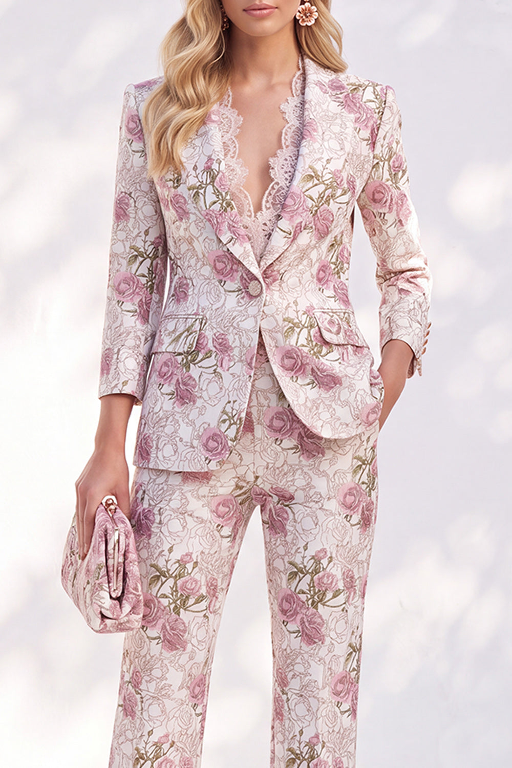 Yellow 2 Piece Peak Lapel 3/4 Sleeves Women Suits