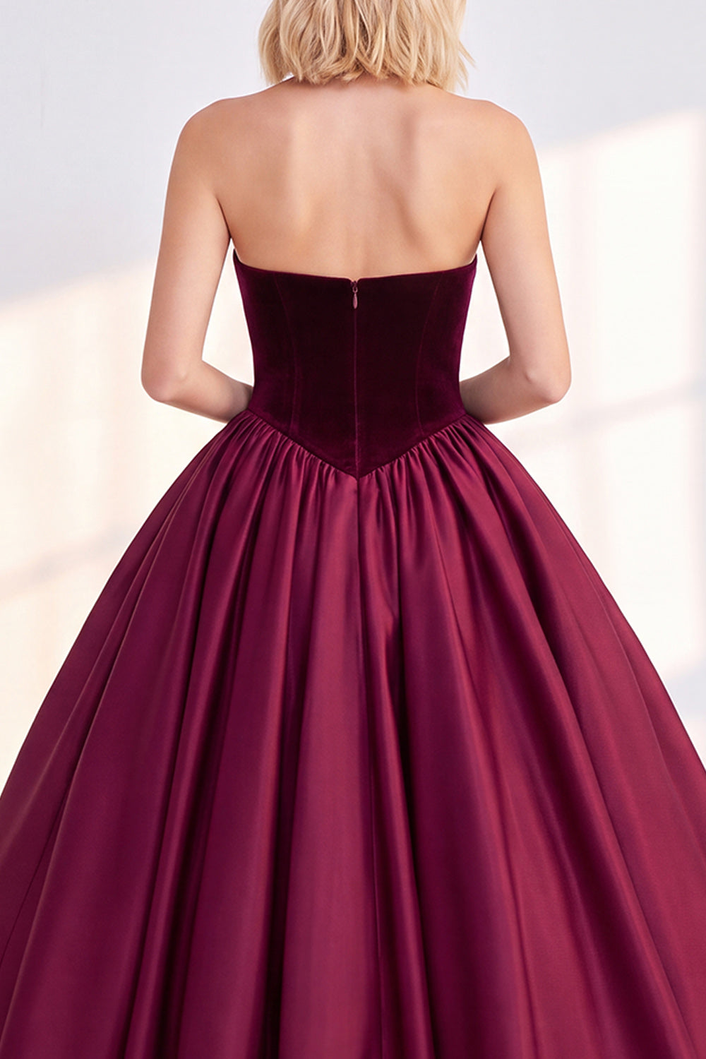 Dark Green A Line Velvet Sweetheart Midi Work Dress